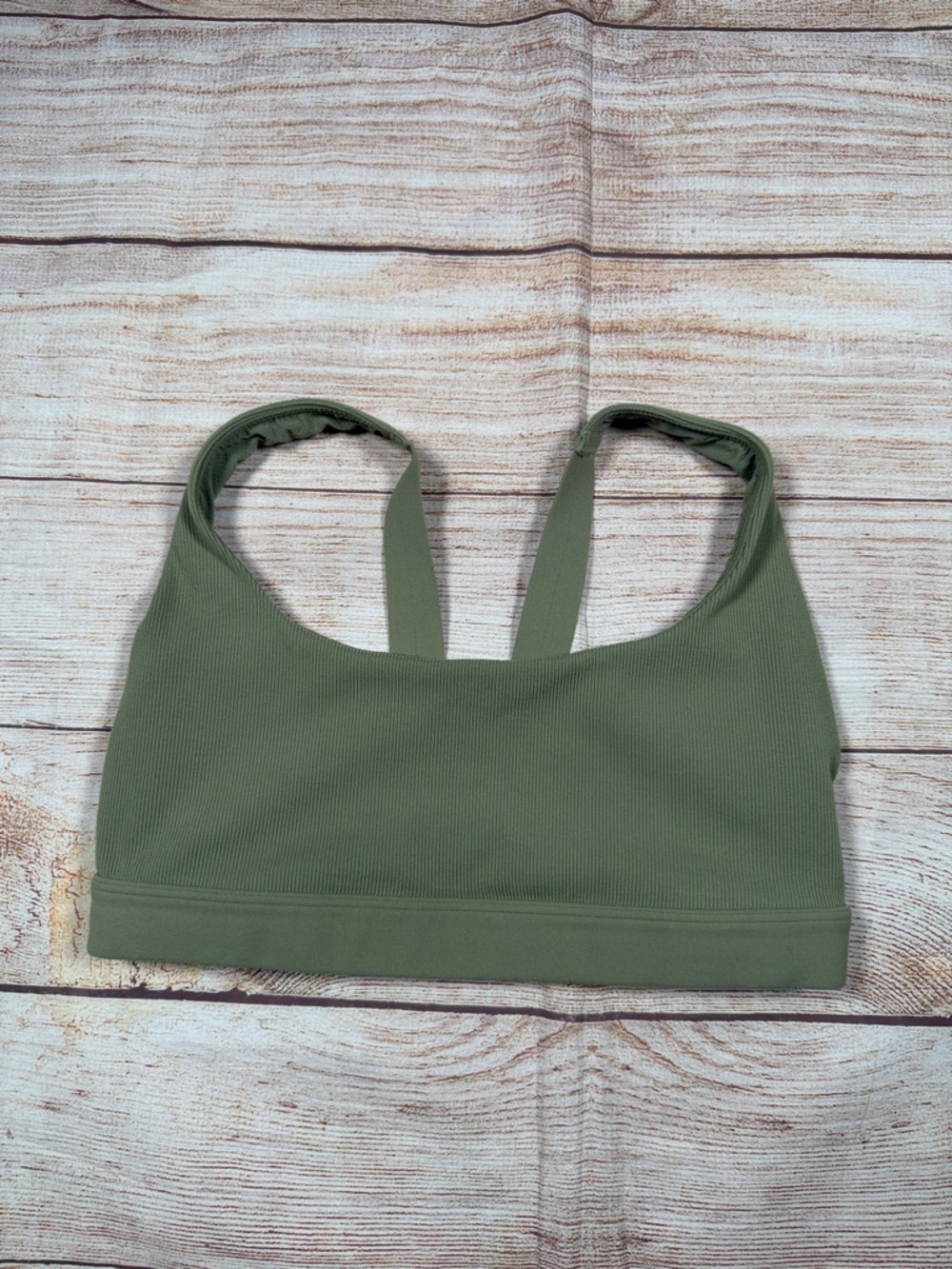 Athleta‎ Olive Ribbed Sports Bra